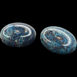 Margo Morrison Polished Blue Apatite Sterling Silver Doublet Stud Clip Earring